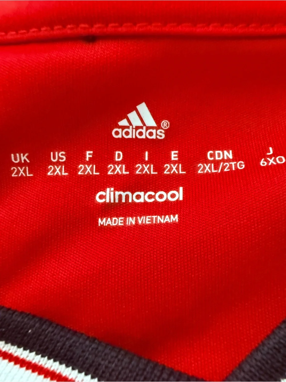 Adidas Manchester United red long sleeve jersey short size 2XL